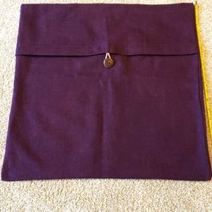 Set of 2 eggplant linen pillow covers
